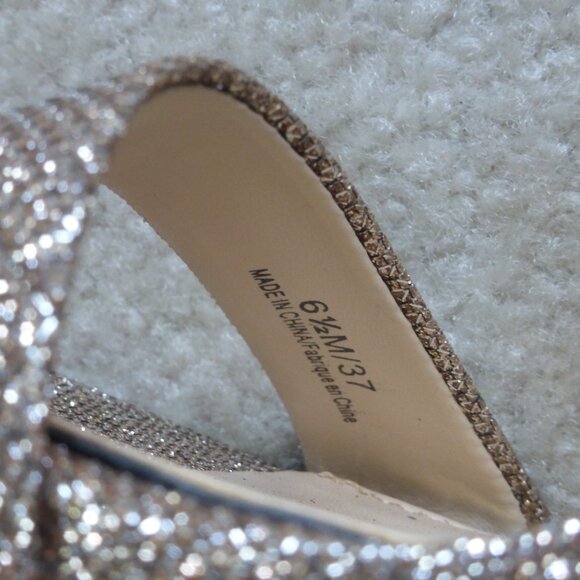 JESSICA SIMPSON gold glitter sparkle strappy heels - NWOT! - Picture 4 of 14